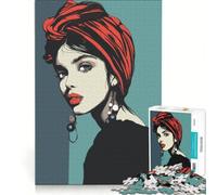 Puzzle per adulti da 1000 pezzi raffigurante una zingara con orecchini di perle, un gioco impossibile che migliora la memoria, con pezzi di forma casuale completamente ad incastro 38x52cm