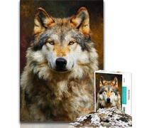 Puzzle per adulti da 1000 pezzi raffiguranti animali e lupi, aiuta il cervello a esercitare i giocattoli che creano dipendenza e coltivano la pazienza, regalo per compleanni (38x26cm)