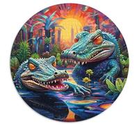 Puzzle per adulti da 1000 pezzi raffiguranti coccodrilli del Nilo. Puzzle impegnativi perfetti per il divertimento in famiglia a Natale, Ringraziamento, compleanni e Pasqua (67,5x67,5 cm).