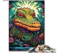 Puzzle per adulti da 1000 pezzi raffiguranti coccodrilli del Nilo, un rompicapo stimolante per adolescenti, perfetto come decorazione per la casa o come regalo (dimensioni: 50x75cm)