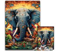 Puzzle per adulti da 1000 pezzi raffiguranti elefanti. Puzzle impossibili per adulti, ideali per divertimento in famiglia, relax e regali per le feste, 26X38CM/10,23x14,96 pollici.