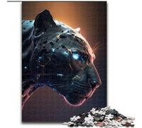 Puzzle per adulti da 1000 pezzi raffiguranti il volto di una pantera, dimensioni 50x75cm, ideale per gli innamorati, Capodanno e San Valentino.