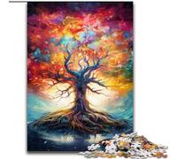 Puzzle per adulti da 1000 pezzi raffiguranti l'albero della vita, attività per rafforzare i legami familiari, regalo per la casa, gioco per famiglie (dimensioni 50x75cm)