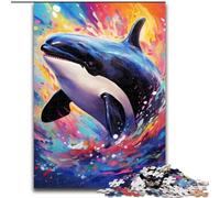 Puzzle per adulti da 1000 pezzi raffiguranti l'orca assassina. Puzzle in cartone per adulti perfetti per decorare casa e ufficio, feste, compleanni e regali di Natale (dimensioni 26x38cm).