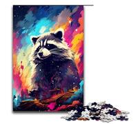 Puzzle per adulti da 1000 pezzi raffiguranti procioni nel cratere circondati da schizzi Un sacco di giocattoli e decorazioni per la casa ideali come regali per tutta la famiglia 75x50 cm