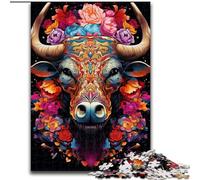 Puzzle per adulti da 1000 pezzi raffiguranti tori colorati, perfetto per adolescenti e famiglie, compleanni (dimensioni: 26x38cm)