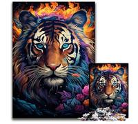 Puzzle per adulti da 1000 pezzi raffiguranti una tigre colorata. Puzzle per adulti attività divertenti per tutta la famiglia sfida mentale regalo perfetto per adolescenti 1000 pezzi (38x26 cm).