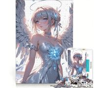 Puzzle per adulti da 1000 pezzi: Ragazza angelo in abito bianco, gioco divertente, rilassante e stimolante per la mente, ideale per rafforzare l'amore di coppia 50x75cm