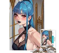 Puzzle per adulti da 1000 pezzi ragazza anime con capelli blu impegnativo da completare gioco manuale difficile adatto a persone dai 14 anni in su (38x26cm)