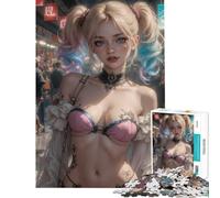 Puzzle per adulti da 1000 pezzi ragazza anime con le trecce in un paesaggio urbano gioco per famiglie gioco stimolante ottimo regalo per gli amanti dei giochi difficile (dimensioni 38x52cm)