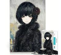 Puzzle per adulti da 1000 pezzi,ragazza anime con rosa tra i capelli,taglio preciso,divertente,gioco di logica,relax,divertimento,regalo di compleanno,stimolante per la mente (38x26cm)