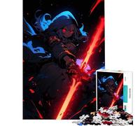 Puzzle per adulti da 1000 pezzi ragazza anime con spada rossa Giocattolo avvincente per coltivare la pazienza gioco per famiglie decorazione perfetta regalo divertente (dimensioni 38x52cm)