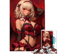 Puzzle per adulti da 1000 pezzi ragazza anime dai capelli rossi con le ali Giochi rilassanti educativi regalo per compleanni divertenti e spiritosi (dimensioni 38x52cm)