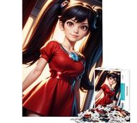 Puzzle per adulti da 1000 pezzi ragazza anime in abito rosso giocattoli giochi educativi gioco di velocità manuale regali per donne e uomini (dimensioni 50x75cm)