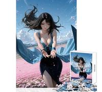 Puzzle per adulti da 1000 pezzi ragazza anime in un campo di fiori decorazione per la casa giocattoli regali di compleanno gioco rompicapo allena il cervello e le mani dimensioni 38x26cm