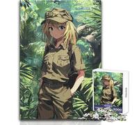 Puzzle per adulti da 1000 pezzi, ragazza anime nella giungla, bellissimo design, analisi del gioco e logica, regali di Babbo Natale segreto, dimensioni 38x26cm