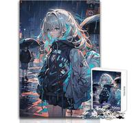 Puzzle per adulti da 1000 pezzi, ragazza anime sotto la pioggia, bellissimo design, analisi del gioco e logica, regali di Babbo Natale segreto, dimensioni 50x75cm
