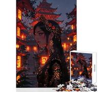 Puzzle per adulti da 1000 pezzi ragazza asiatica in abito tradizionale decorazione per la casa giocattoli regalo per compleanni giochi per famiglie migliorare l'amore tra coppie dimensioni 38x26cm