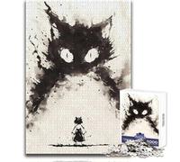 Puzzle per adulti da 1000 pezzi, ragazza contro Bakeneko Yokai, tranquillo e rilassante, ideale per il tempo libero, taglio preciso, giocattolo artigianale, dimensioni 38x52cm