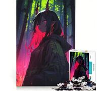 Puzzle per adulti da 1000 pezzi, Ragazza demone nella foresta, Gioco rilassante, Divertimento a casa, Rafforza l'amore tra le coppie 50x75cm