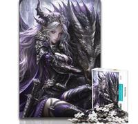 Puzzle per adulti da 1000 pezzi,ragazza e cavaliere drago,puzzle da 1000 pezzi,giochi di attività stimolanti per la famiglia,giocattolo fai da te per regali di decorazione da parete per la casa