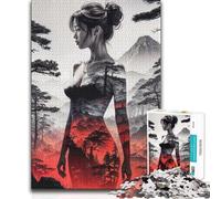 Puzzle per adulti da 1000 pezzi, ragazza giapponese con la natura, sfida difficile, regali di compleanno per bambini dai 14 anni in su, 50x75cm