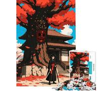 Puzzle per adulti da 1000 pezzi ragazza samurai sotto un ciliegio difficile e stimolante antistress giocattolo decorativo per la casa adatto a partire dai 14 anni (38x26cm)