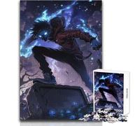 Puzzle per adulti da 1000 pezzi, ragazzo anime con fiamme blu, bellissimo design, gioco, decorazione perfetta, giocattoli antistress, dimensioni 50x75cm