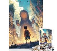 Puzzle per adulti da 1000 pezzi,ragazzo e mostro gigante in una città in rovina,decorazioni per la casa,giocattoli,idee regalo,gioco rompicapo,migliora l'amore tra coppie,dimensioni 38x52cm