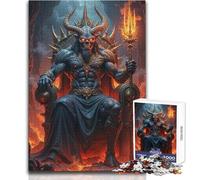Puzzle per adulti da 1000 pezzi, Re dei demoni sul trono con tridente, gioco rompicapo divertente e umoristico, ottimo regalo per i giochi (dimensioni 50x75cm)