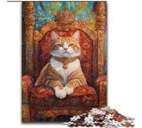 Puzzle per adulti da 1000 pezzi "Re dei gatti" in legno, perfetto per decorare la casa o l'ufficio, ideale come regalo di Natale, dimensioni 50X75cm, gioco interattivo per famiglie