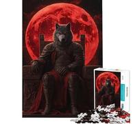 Puzzle per adulti da 1000 pezzi Re Lupo sul Trono ideale per compleanno Natale decorazione per la casa giocattolo da parete adatto a partire dai 14 anni 50x75cm