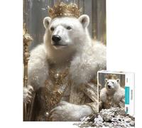 Puzzle per adulti da 1000 pezzi Re Orso Polare - Giocattolo fai da te per adulti - Un'opera d'arte compleanno e Natale (Dimensioni 50x75cm)