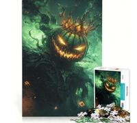 Puzzle per adulti da 1000 pezzi "Re Zucca con Corona nella Nebbia Verde" gioco rilassante interazione genitore-figlio regalo di compleanno regalo di viaggio 50x75cm