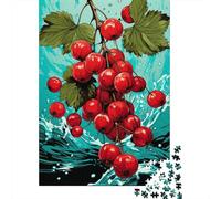 Puzzle Per Adulti Da 1000 Pezzi Red Berries Splash Artwork-1 Puzzle Giochi Rilassanti Difficile Impegnativo Da Completare 38x26cm/1000pcs