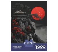 Puzzle Per Adulti Da 1000 Pezzi Red Moon Japan Ink Puzzle Giochi Rilassanti Sfida Difficile Riduzione Dello Stress Regali 52x38cm/1000pcs