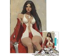 Puzzle per adulti da 1000 pezzi: Regina guerriera in rosso Gioco educativo da 1000 pezzi con taglio di precisione sfida stimolante per tutta la famiglia (38x26cm)