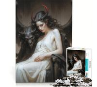 Puzzle per adulti da 1000 pezzi: Regina Lilith Demone e Gargoyle giocattolo educativo ideale per passare il tempo durante le vacanze regalo di compleanno regalo 38x52cm