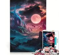 Puzzle per adulti da 1000 pezzi "Regni al chiaro di luna alieni", gioco pratico, ideale per passare il tempo durante le vacanze a casa e per rafforzare l'amore di coppia 50x75cm