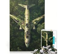 Puzzle per adulti da 1000 pezzi: relitto di un aereo nella giungla, gioco pratico, ideale per passare il tempo durante le vacanze, per rafforzare l'amore di coppia 38x26cm