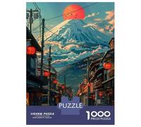 Puzzle Per Adulti Da 1000 Pezzi Retro Mount Fuji City Puzzle Giochi Rilassanti Sfida Difficile Regali Unici Per Compleanno E Natale 38x26cm/1000pcs