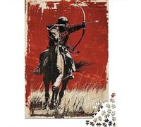 Puzzle Per Adulti Da 1000 Pezzi Ride Like The Wind Horseback Archery Mastery! Puzzle Per Adulti Gioco Rompicapo Vacanza A Casa Passatempo Interazione Genitore-figlio 52x38cm/1000pcs