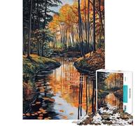 Puzzle per adulti da 1000 pezzi Riflesso del fiume autunnale gioco pratico per adulti ideale per le vacanze a casa per passare il tempo regalo di compleanno regali (Dimensioni 38x26cm)