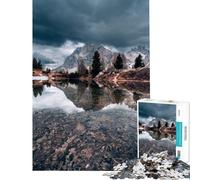 Puzzle per adulti da 1000 pezzi Riflesso di montagna in acqua calma Puzzle da 1000 pezzi Giocattolo antistress Divertente e spiritoso Regalo per amici e familiari (50x75cm)