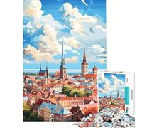 Puzzle per adulti da 1000 pezzi RIGA dipinto ad olio gioco rompicapo giocattolo avvincente per coltivare la pazienza idee regalo decorazione perfetta (dimensioni 75x50cm)