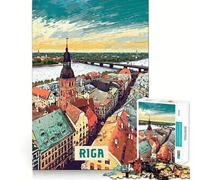Puzzle per adulti da 1000 pezzi Riga Fine Joint Divertente sfida mentale Giocattolo Gioco accogliente Regalo di compleanno divertente (50x75cm)