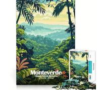 Puzzle per adulti da 1000 pezzi,Riserva della foresta pluviale di Monteverde,Costa Rica,Taglio perfetto,Divertente sfida intelligente,Gioco tranquillo,Divertente regalo artistico di Natale (38x26cm)