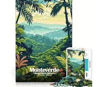Puzzle per adulti da 1000 pezzi,Riserva della foresta pluviale di Monteverde,Costa Rica,Taglio perfetto,Divertente sfida intelligente,Gioco tranquillo,Divertente regalo artistico di Natale (50x75cm)