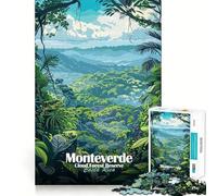 Puzzle per adulti da 1000 pezzi,Riserva della foresta pluviale di Monteverde,Costa Rica,Taglio perfetto,Divertente sfida intelligente,Gioco tranquillo,Divertente regalo artistico di Natale (38x26cm)
