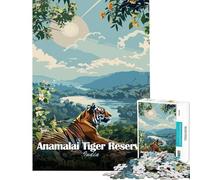 Puzzle per adulti da 1000 pezzi Riserva delle tigri di Anamalai India Poster Gioco educativo e pratico per ragazzi dai 14 anni in su 38x52cm
